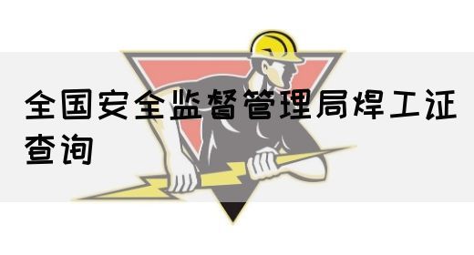 全国安全监督管理局焊工证查询